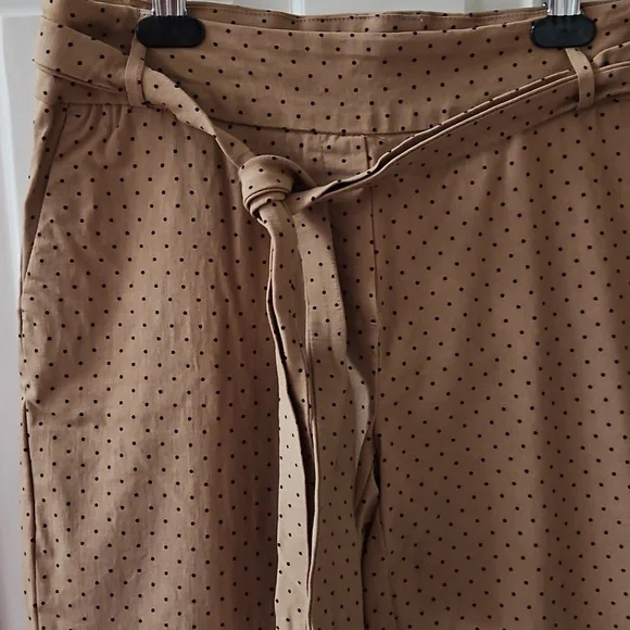 Jules & Leopold Tan With Black Polka Dot Pull On Pants - Picture 2 of 4